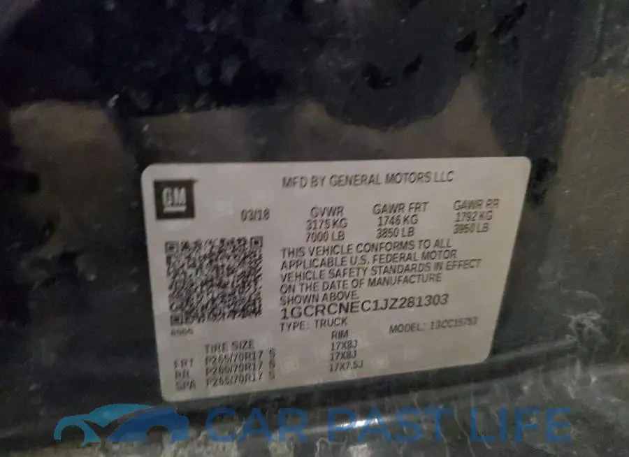1GCRCNEC1JZ281303# 10