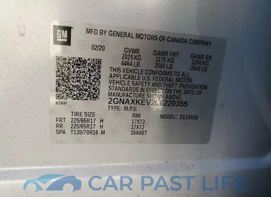 2GNAXKEV2L6220355# 14