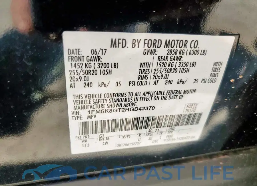 1FM5K8GT2HGD42370# 13