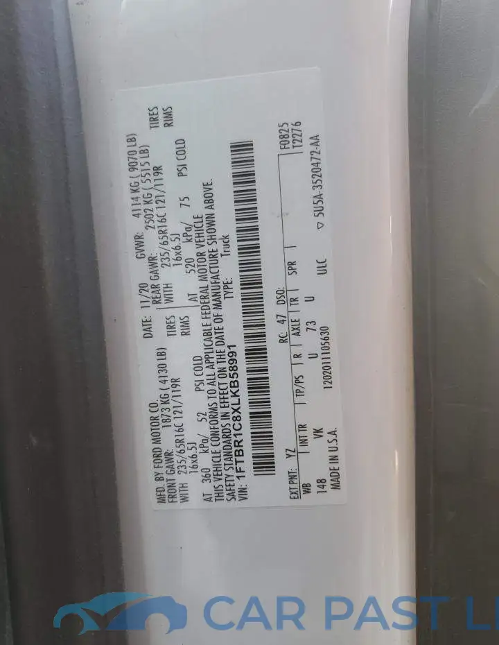 1FTBR1C8XLKB58991# 14