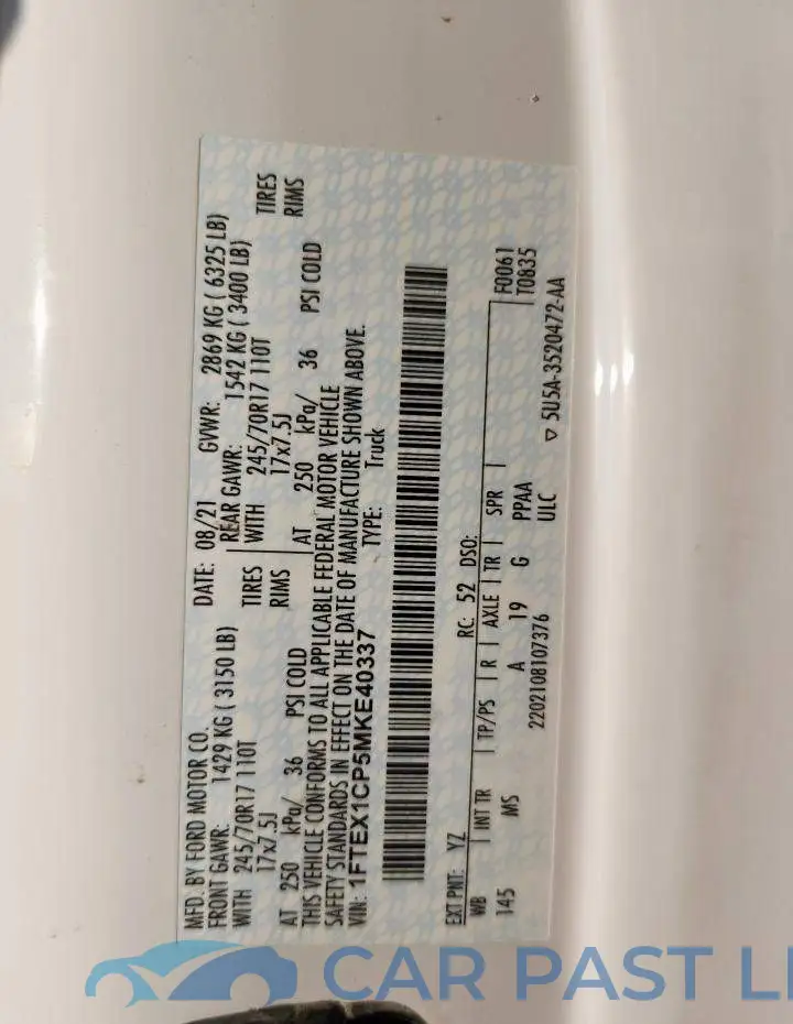 1FTEX1CP5MKE40337# 13