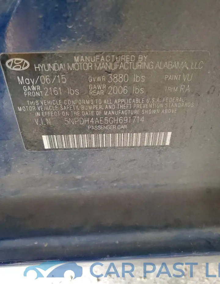 5NPDH4AE5GH691714# 13