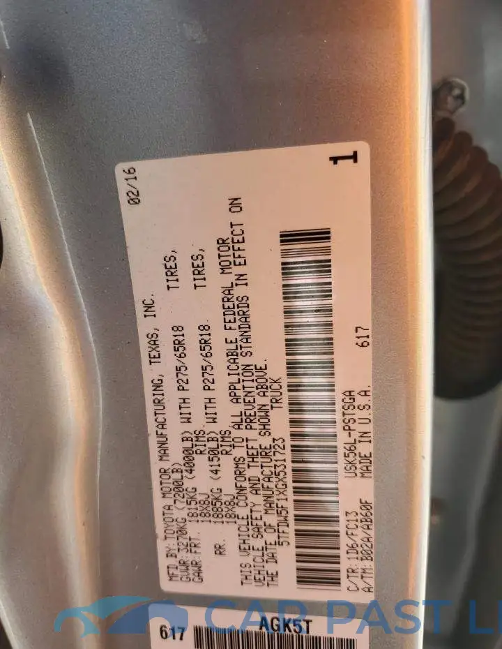 5TFDW5F1XGX531723# 12