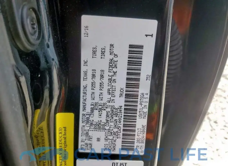 5TFEW5F14HX218494# 12