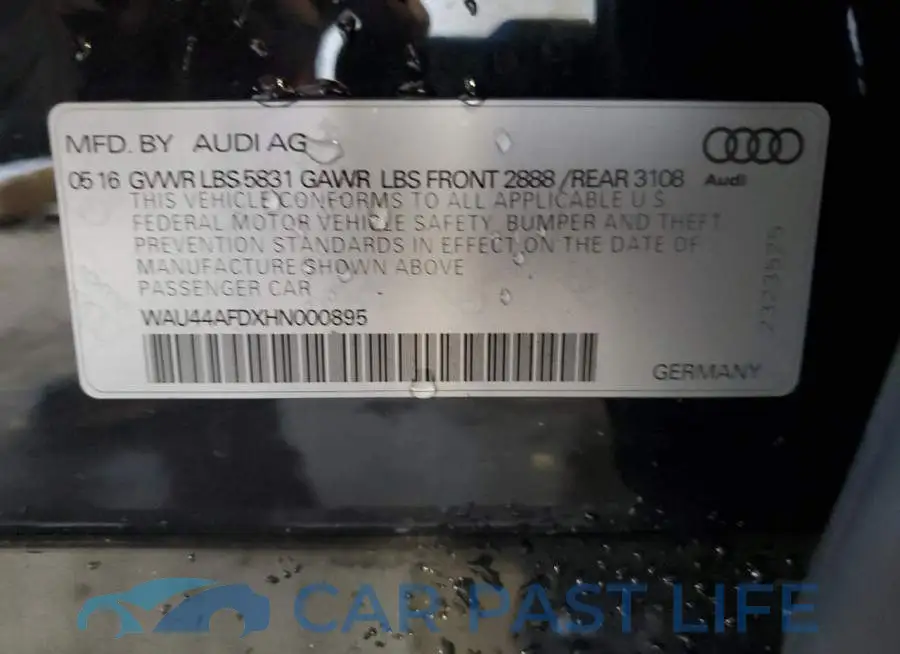 WAU44AFDXHN000895# 12