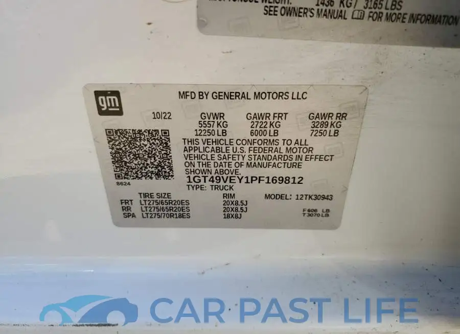 1GT49VEY1PF169812# 12
