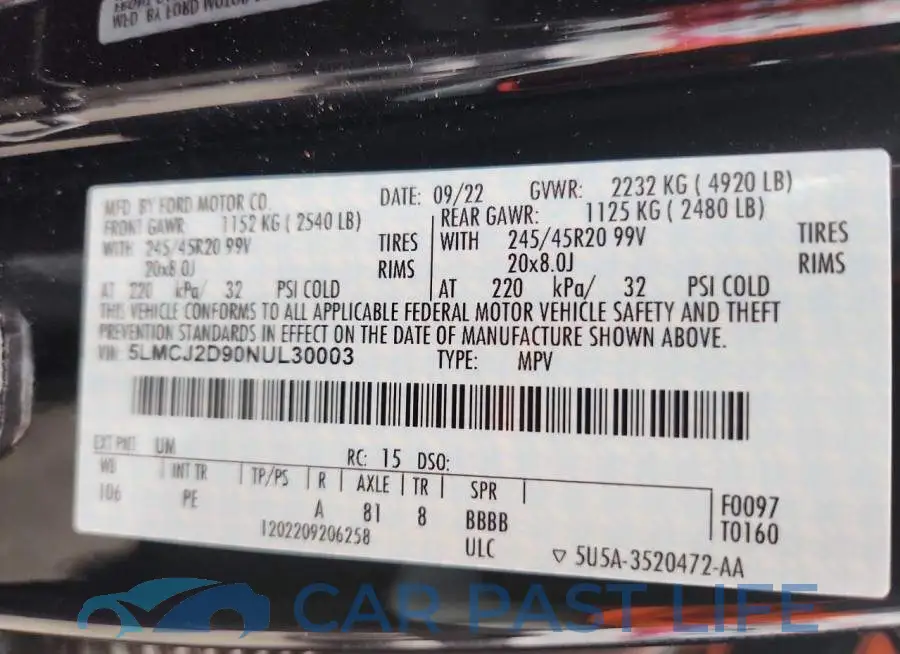 5LMCJ2D90NUL30003# 12