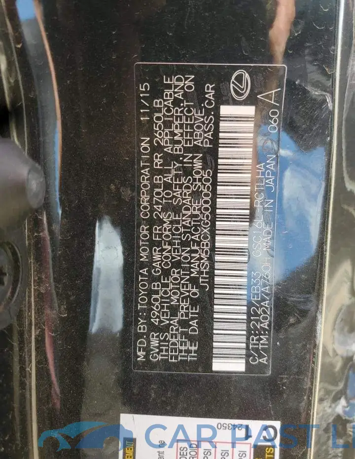 JTHSM5BCXG5000505# 13