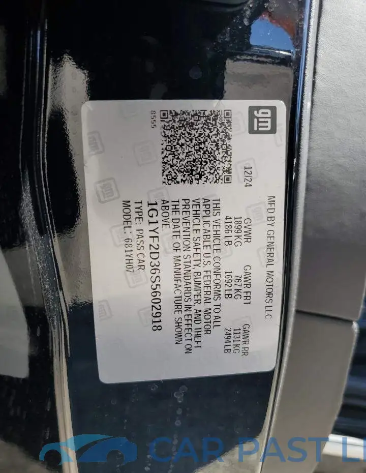1G1YF2D36S5602918# 12