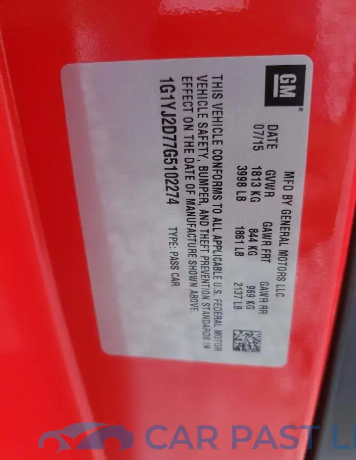 1G1YJ2D77G5102274# 12