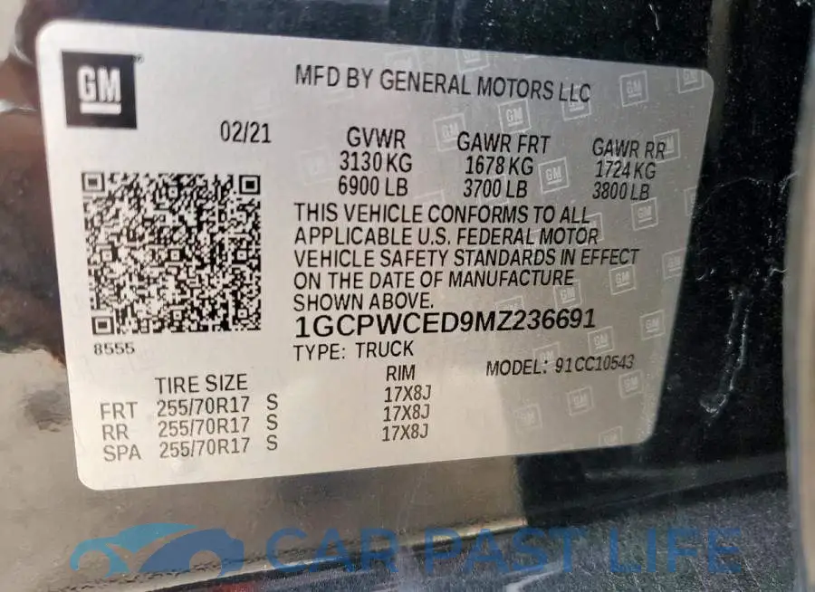 1GCPWCED9MZ236691# 12