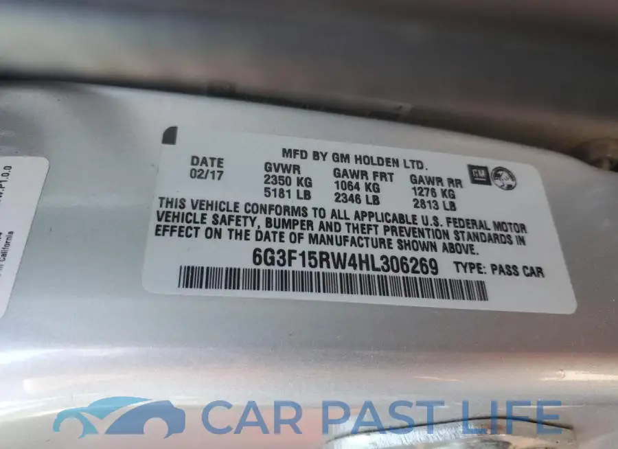 6G3F15RW4HL306269# 12