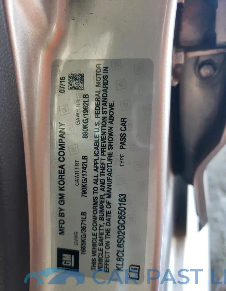 KL8CL6S02GC650163# 12