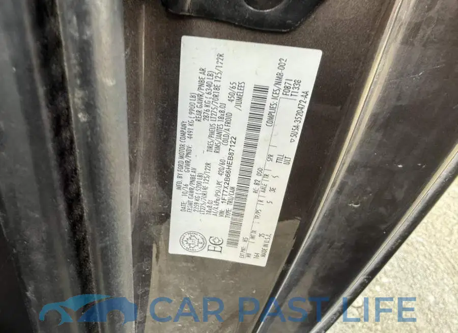 1FT7X2B66HEB87122# 10