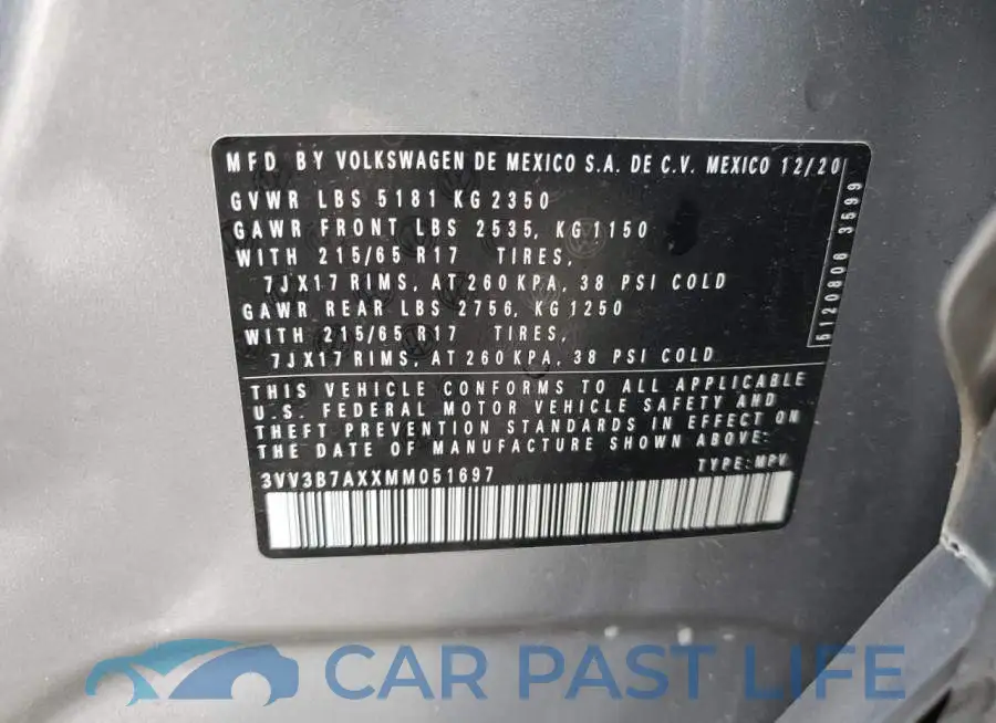 3VV3B7AXXMM051697# 13