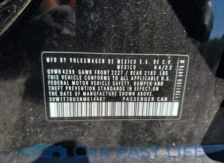 3VW1T7BU3NM014481# 12
