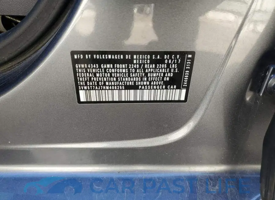 3VW5T7AJ7HM408255# 12