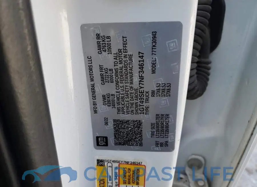 1GT49SEY7NF346147# 12