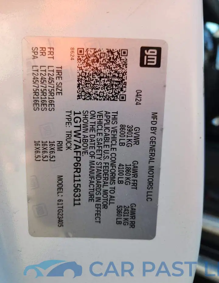 1GTW7AFP6R1156311# 13