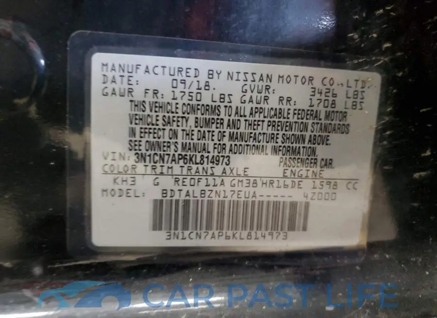 3N1CN7AP6KL814973# 12