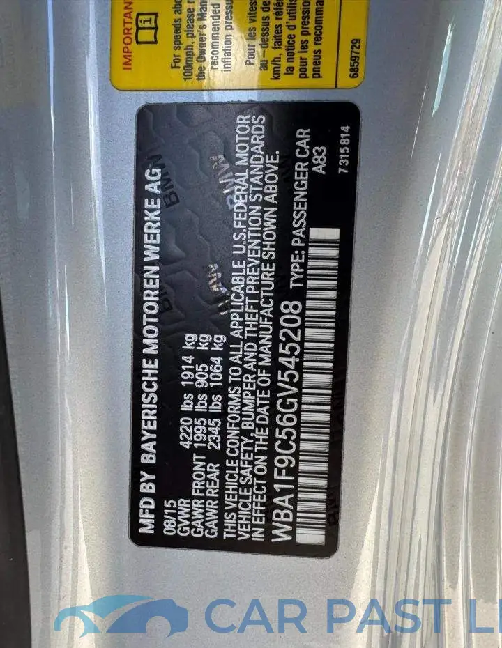 WBA1F9C56GV545208# 12