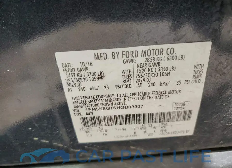 1FM5K8GT6HGB03307# 13