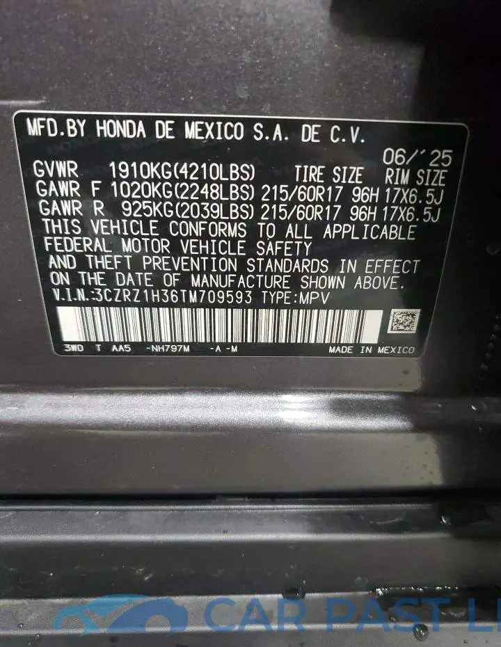 3CZRZ1H36TM709593# 13