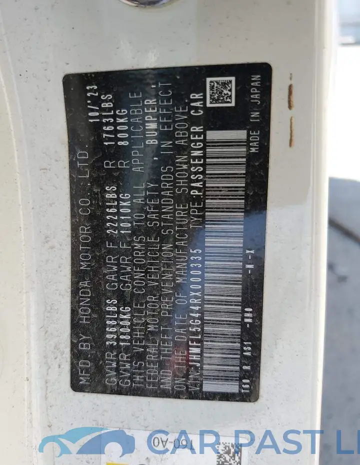 JHMFL5G44RX000335# 12