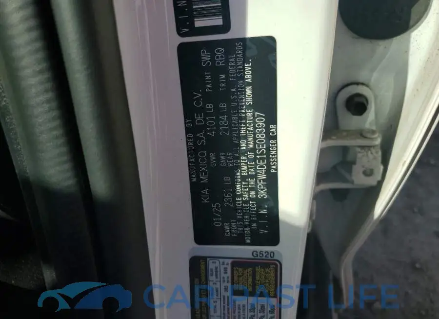 3KPFW4DE1SE083907# 12