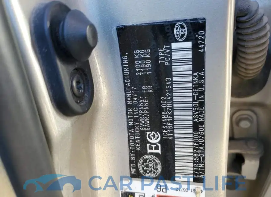 4T1BF1FK7HU421543# 13
