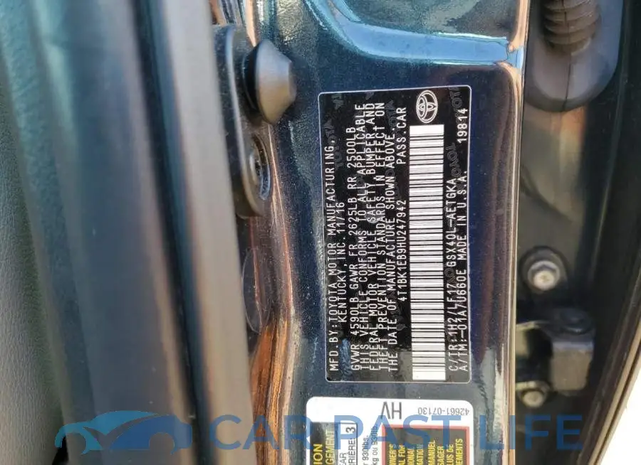 4T1BK1EB9HU247942# 12