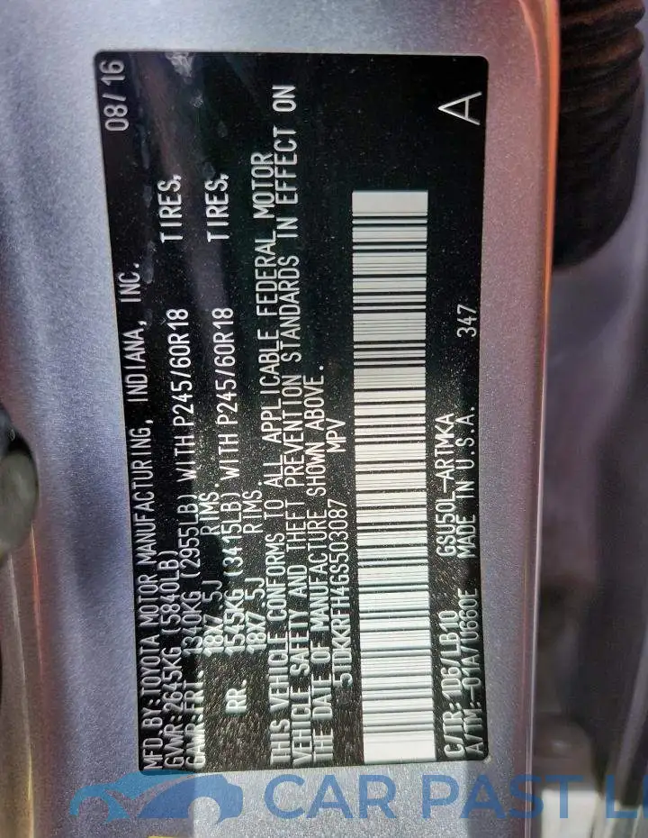 5TDKKRFH4GS503087# 12