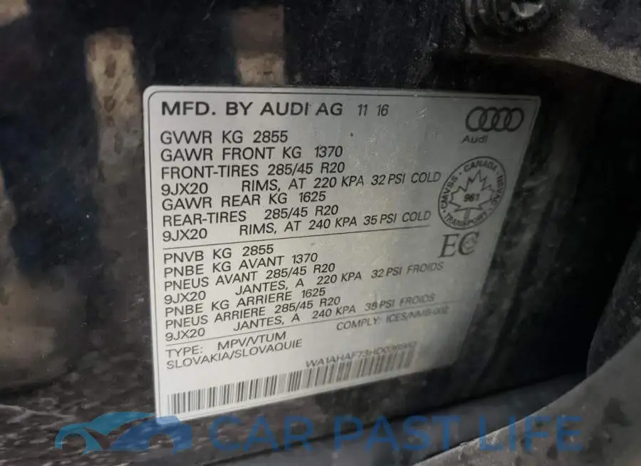 WA1AHAF73HD036982# 13