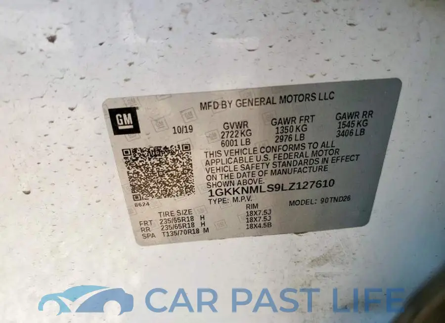 1GKKNMLS9LZ127610# 13