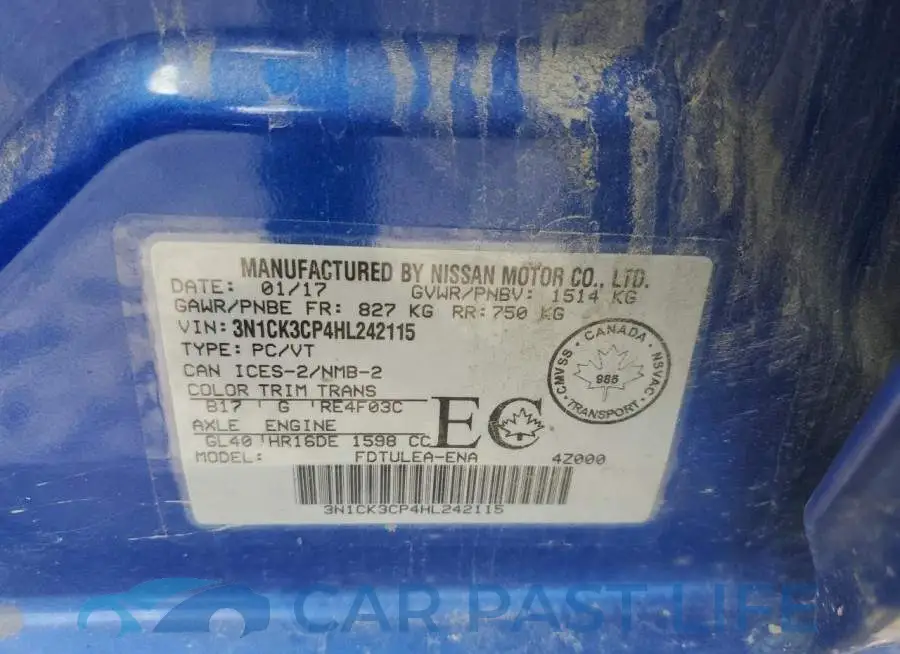3N1CK3CP4HL242115# 12