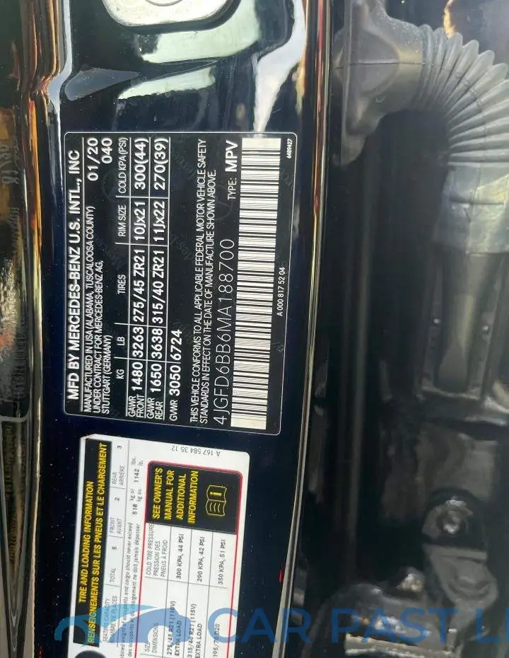 4JGFD6BB6MA188700# 10