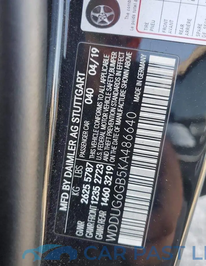WDDUG6GB5KA486640# 12