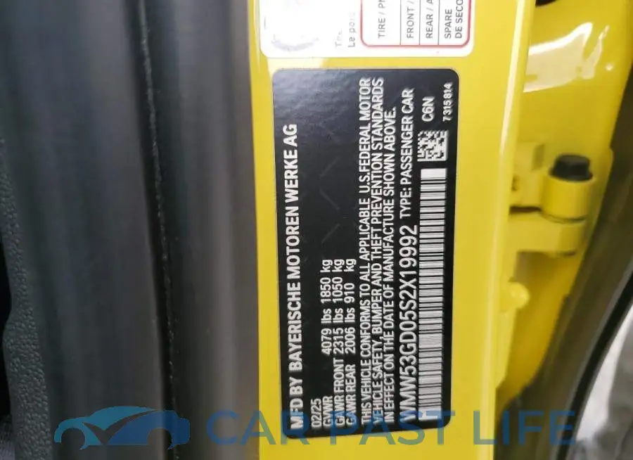 WMW53GD05S2X19992# 12