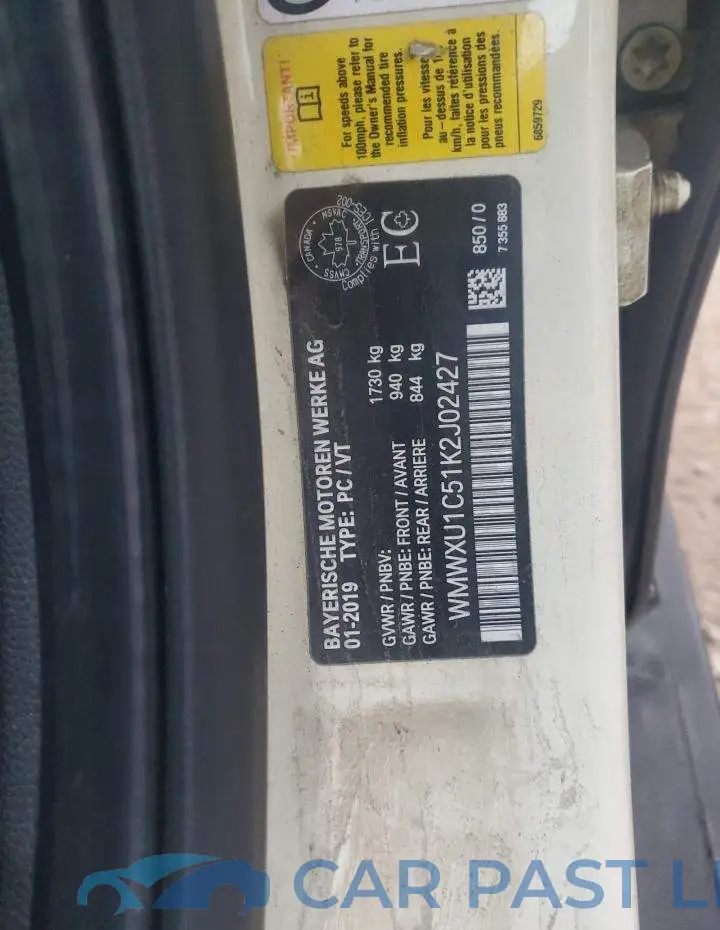 WMWXU1C51K2J02427# 13