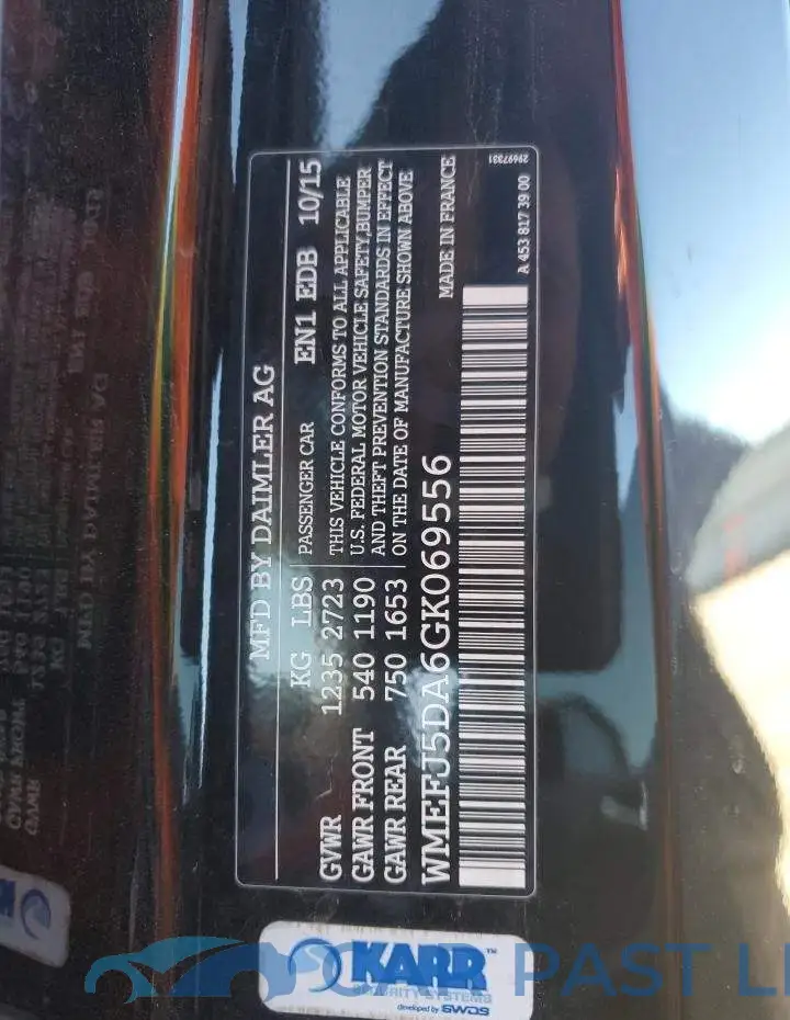 WMEFJ5DA6GK069556# 12