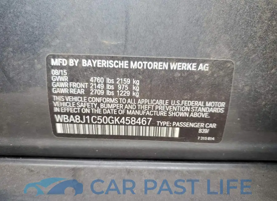 WBA8J1C50GK458467# 12