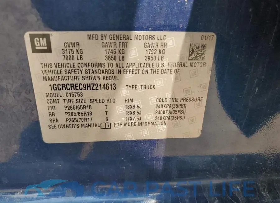 1GCRCREC9HZ214613# 12