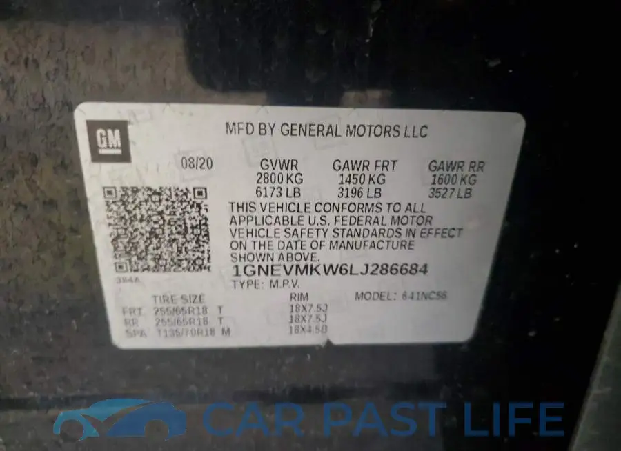 1GNEVMKW6LJ286684# 13