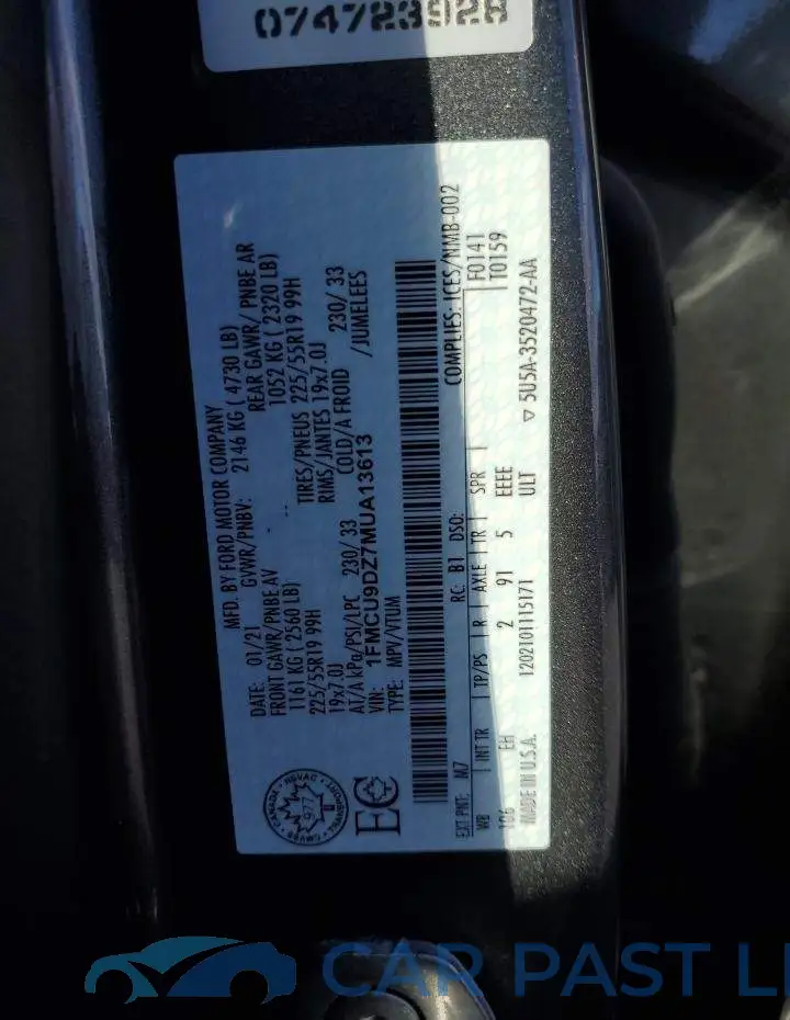 1FMCU9DZ7MUA13613# 14