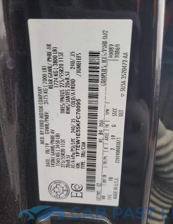 1FTEW1E55KFC70095# 13