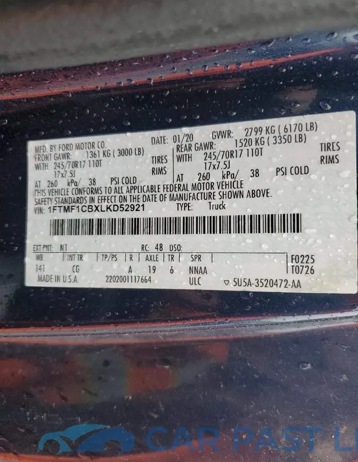 1FTMF1CBXLKD52921# 12