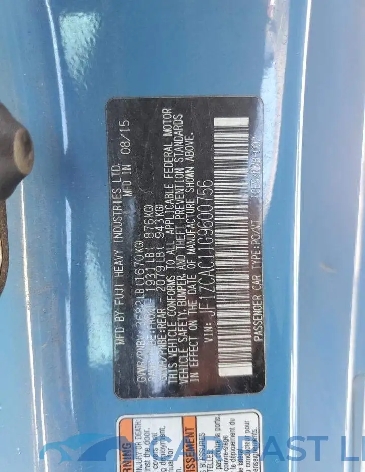 JF1ZCAC11G9600756# 12