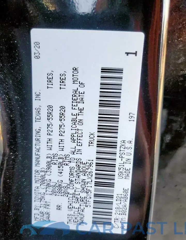 5TFGY5F17LX267961# 13