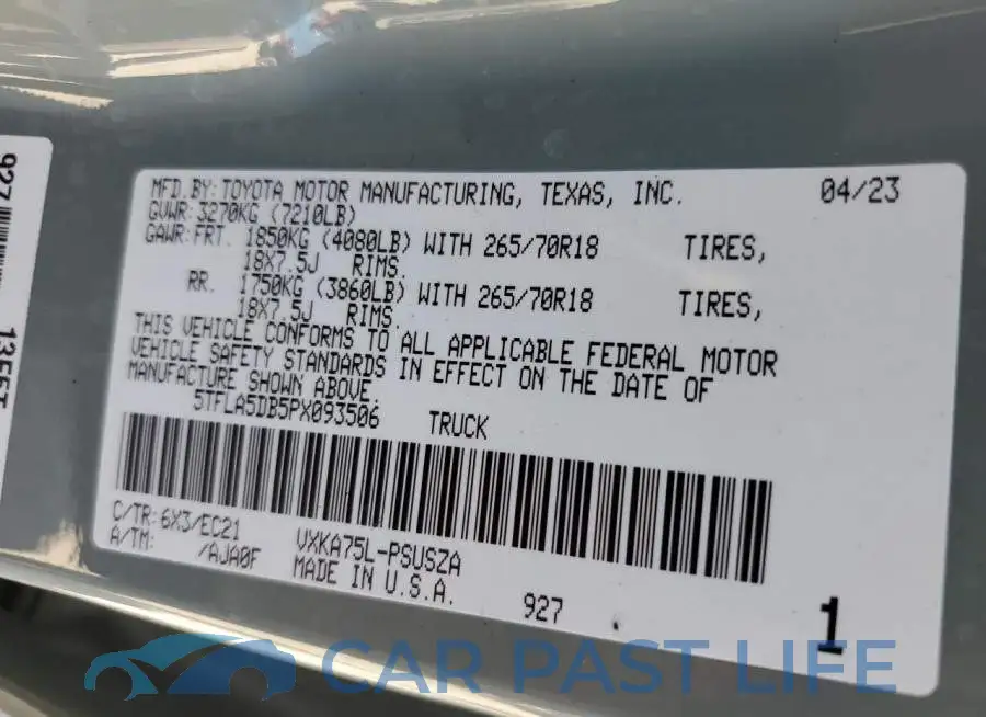 5TFLA5DB5PX093506# 12