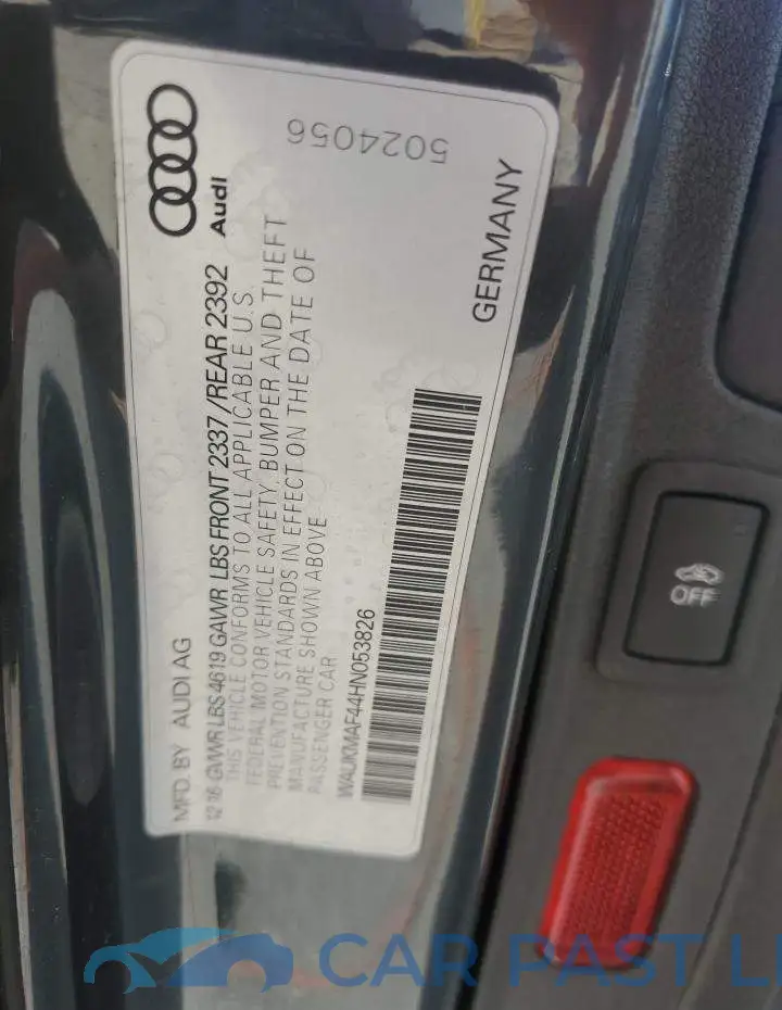 WAUKMAF44HN053826# 12